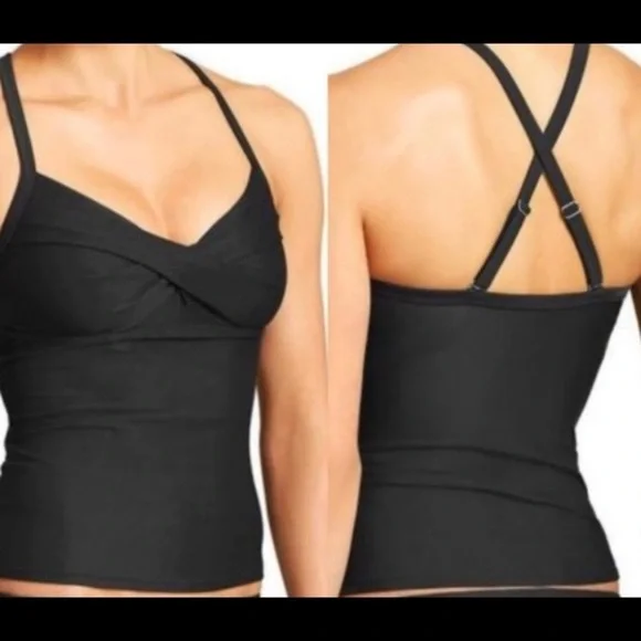 Athleta Twister Tankini Black 34D/DD Medium - Picture 4 of 5